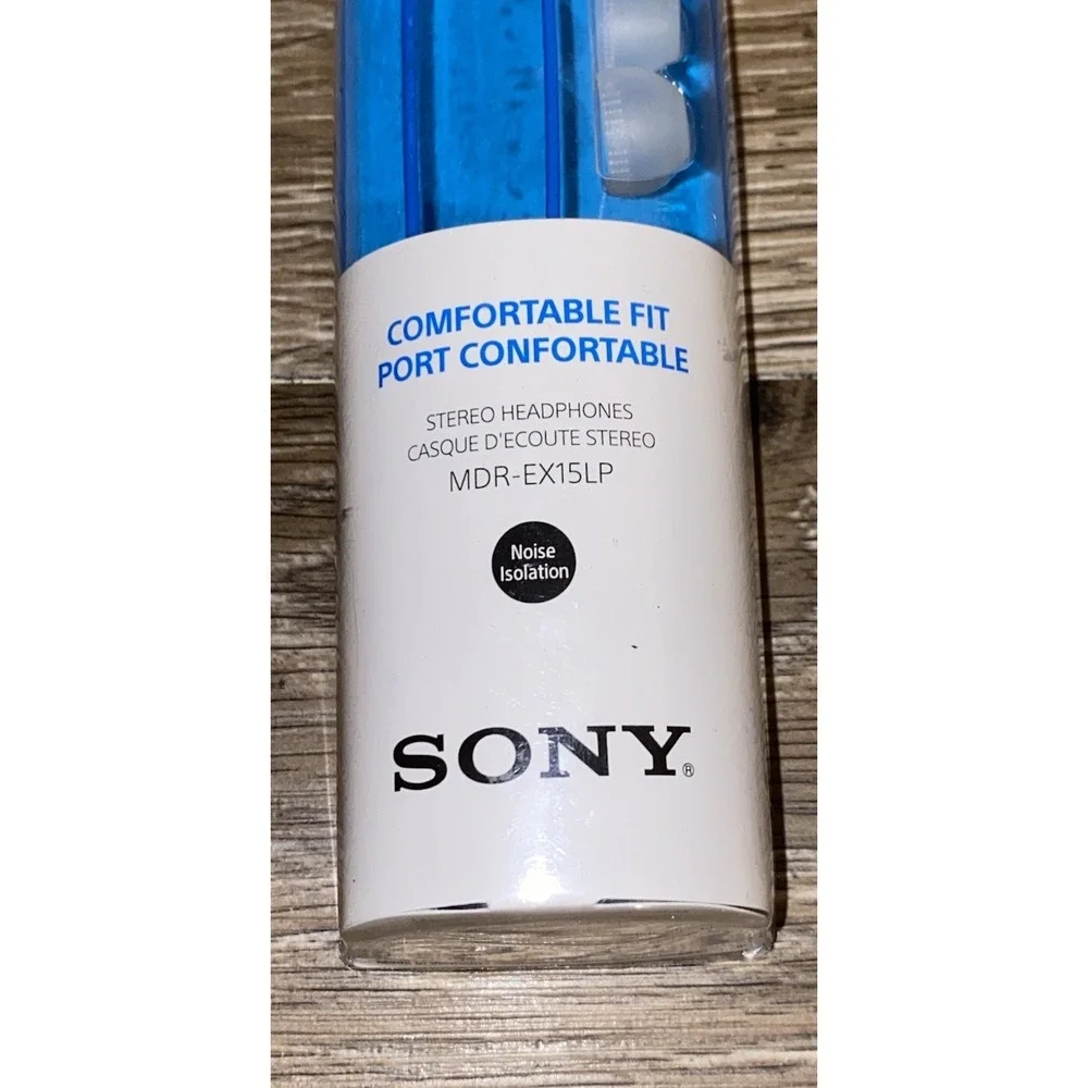 Sony Comfortable Fit Stereo Headphones. Noise Isolation. MDR-EX15LP  Blue